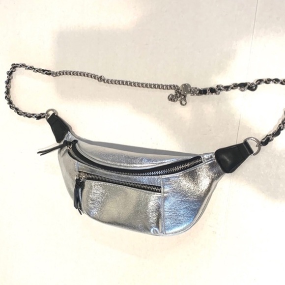 fanny pack silver